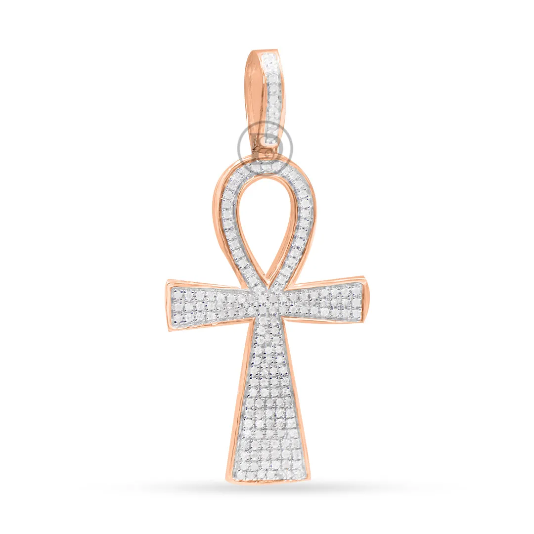 10K Yellow Gold Cross Pendant With 0.40CT Diamonds