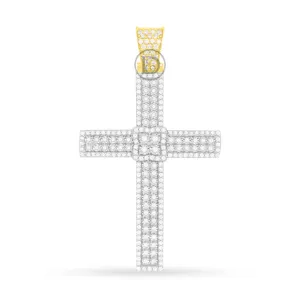 10k yellow gold cross pendant with 1.65ct diamonds