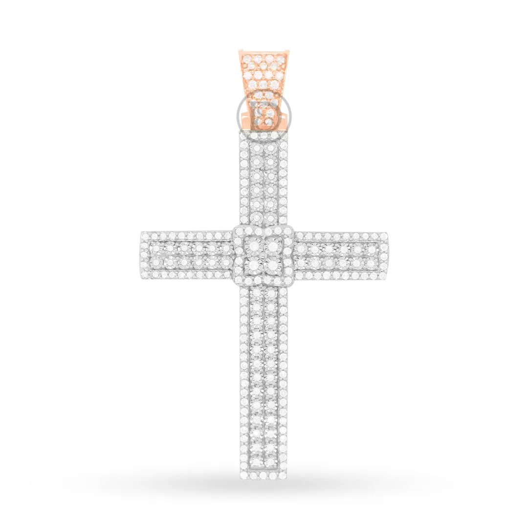 10k yellow gold cross pendant with 1.65ct diamonds