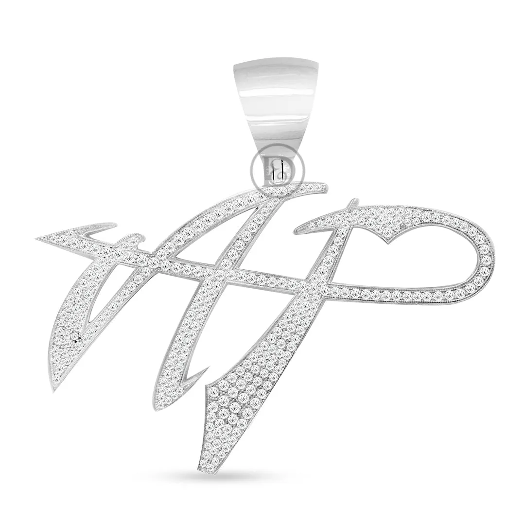 10K Yellow Gold Custom Initials Pendant With 1.88CT Diamonds