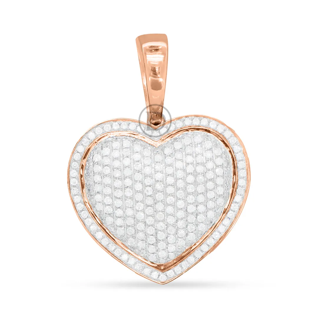 10K Yellow Gold Heart Pendant With 0.75CT Diamonds