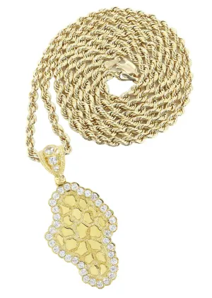 10K Yellow Gold Nugget Necklace | Appx. 17.2 Grams