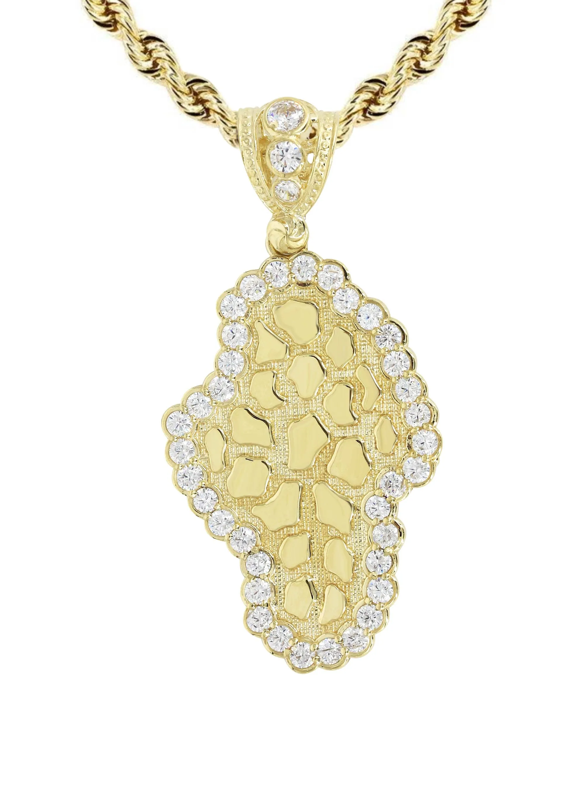 10K Yellow Gold Nugget Necklace | Appx. 17.2 Grams