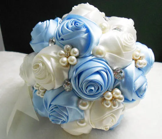 10pcs Satin Rose Brooch Bouquet PACK- 021