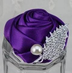 10pcs Satin Rose Brooch Bouquet PACK- 096