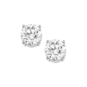 1/3 Ctw Round Diamond Stud Earrings in 14 Karat White Gold