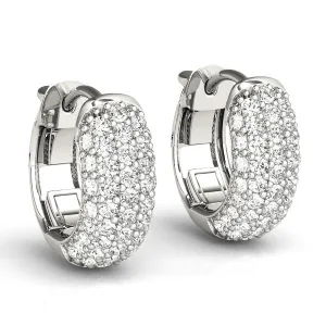 14K 5 Row Pave Diamond Earring