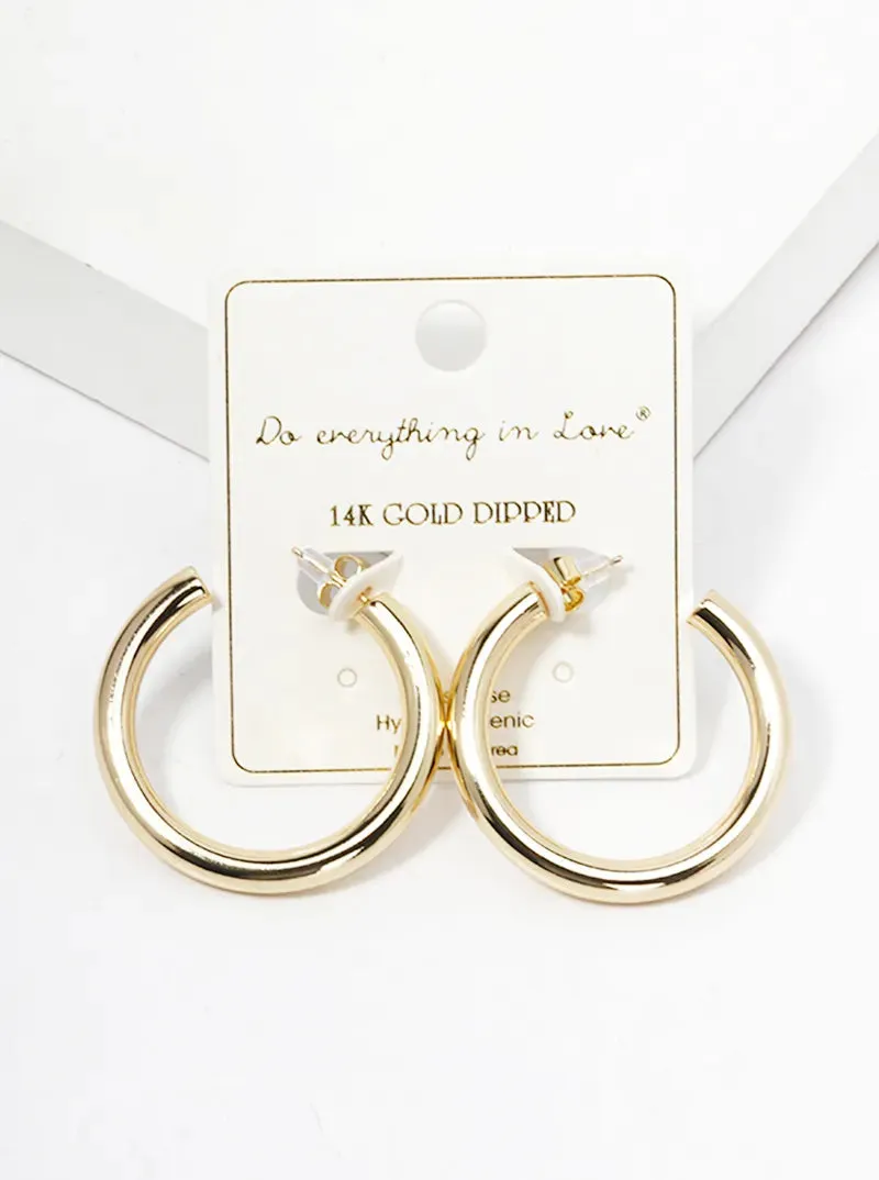 14K Gold Dipped Big Chunky Hoop Earrings