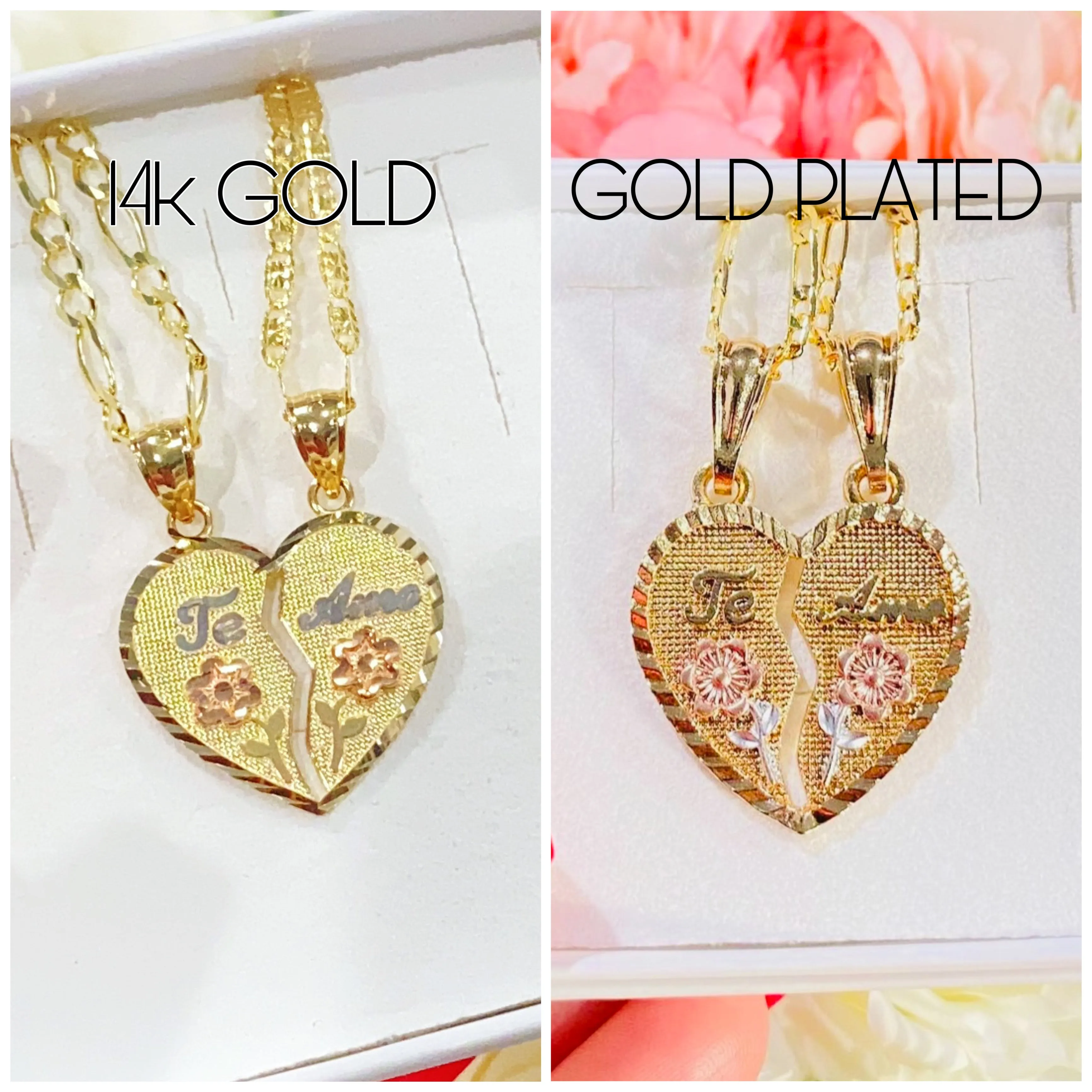 14k Gold Heart Breakable Pendant 024