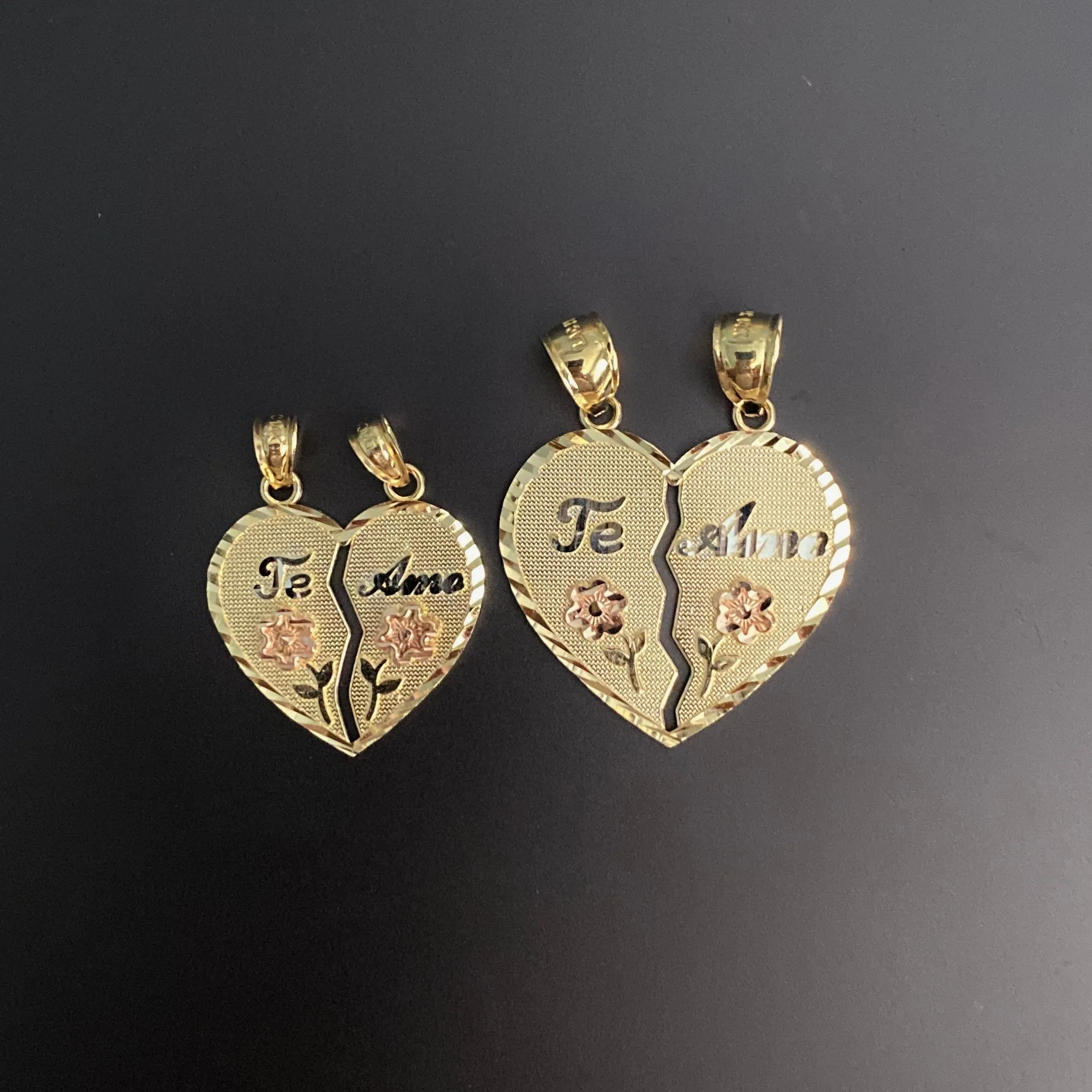 14k Gold Heart Breakable Pendant 024