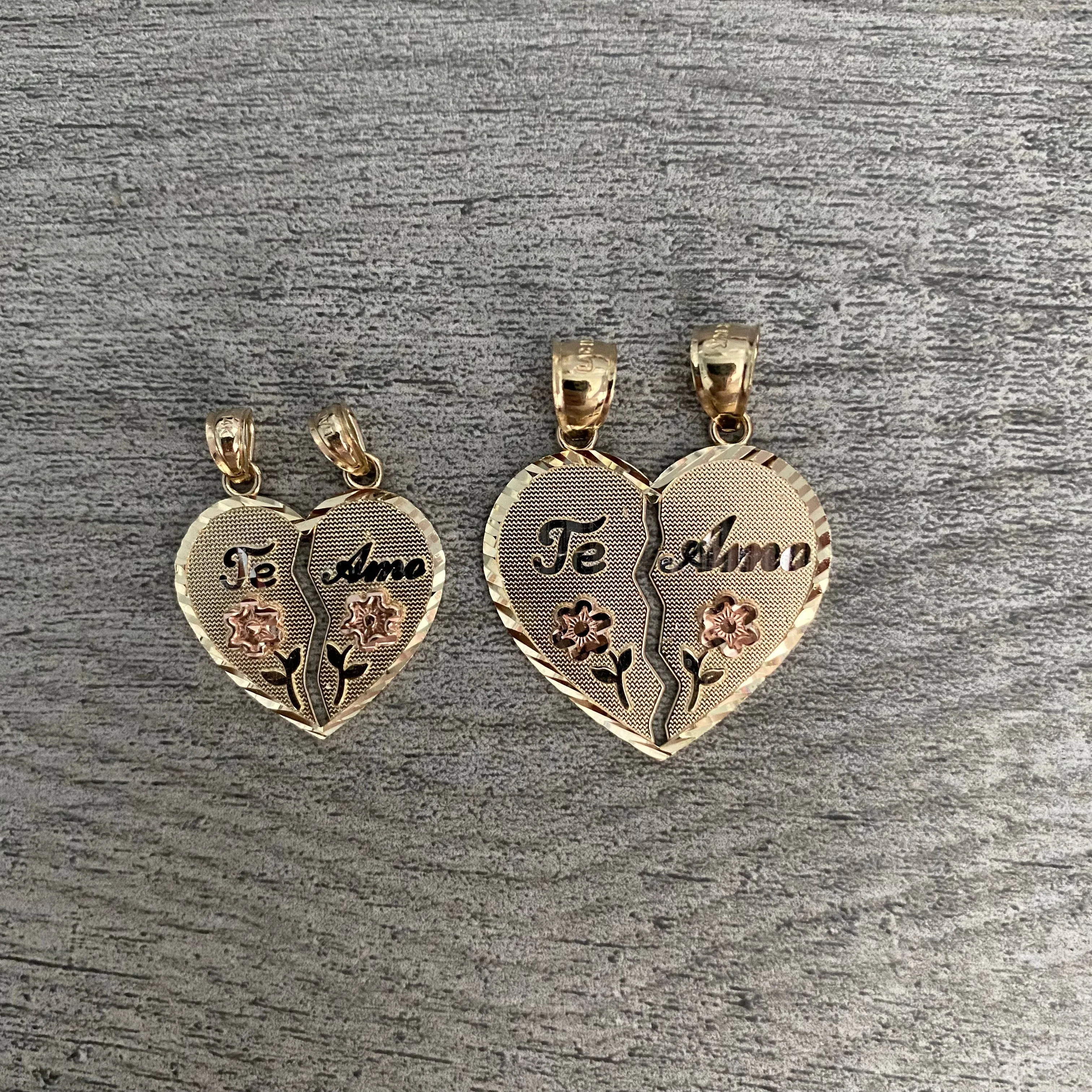 14k Gold Heart Breakable Pendant 024