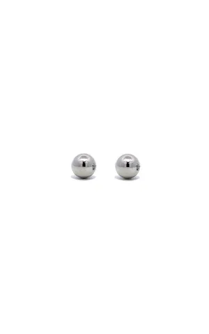 14K WHITE GOLD 5MM BALL STUD EARRINGS  G13763