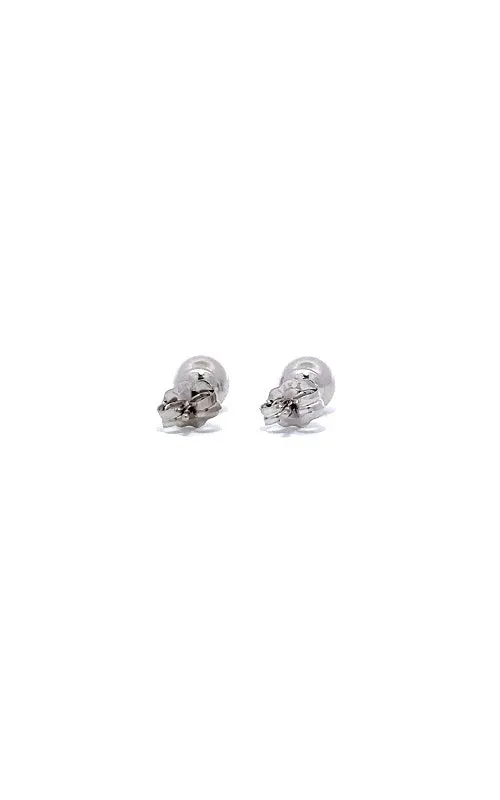 14K WHITE GOLD 5MM BALL STUD EARRINGS  G13763