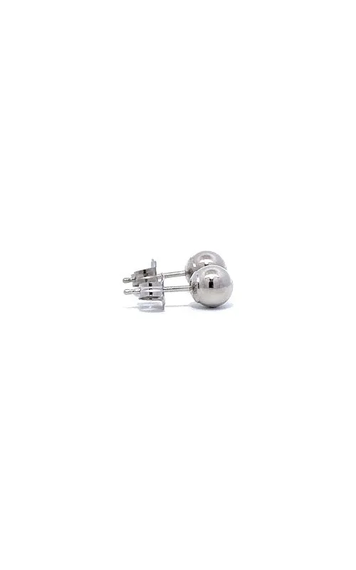 14K WHITE GOLD 5MM BALL STUD EARRINGS  G13763