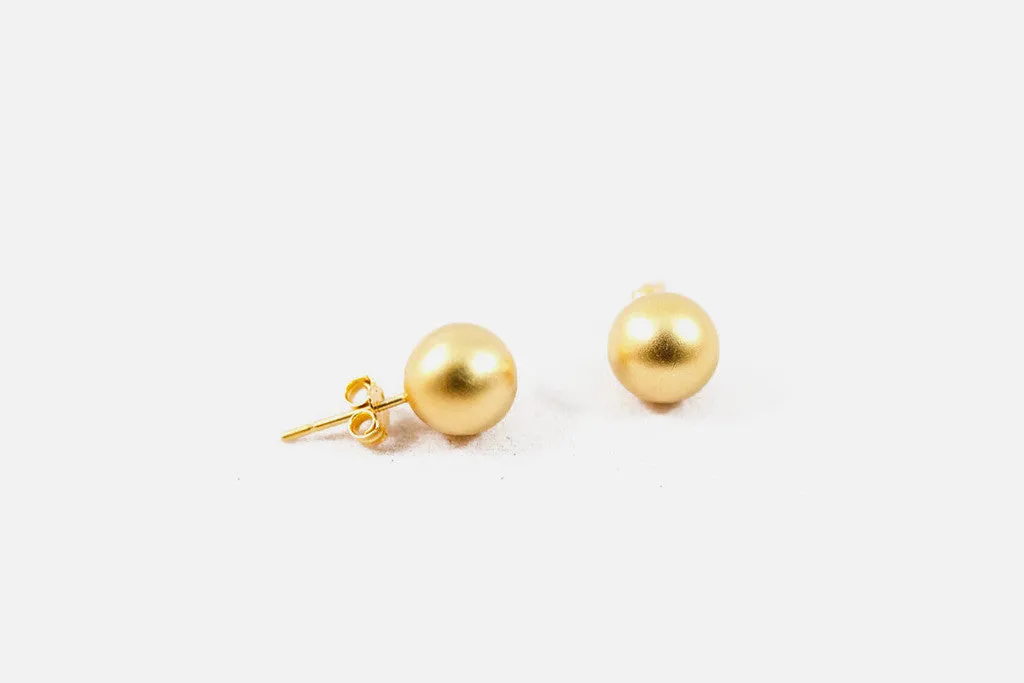 14kt Yellow Mini Gold Bead Earrings