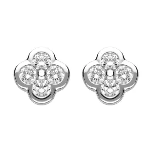 18ct White Gold 0.25ct Diamond Flower Stud Earrings