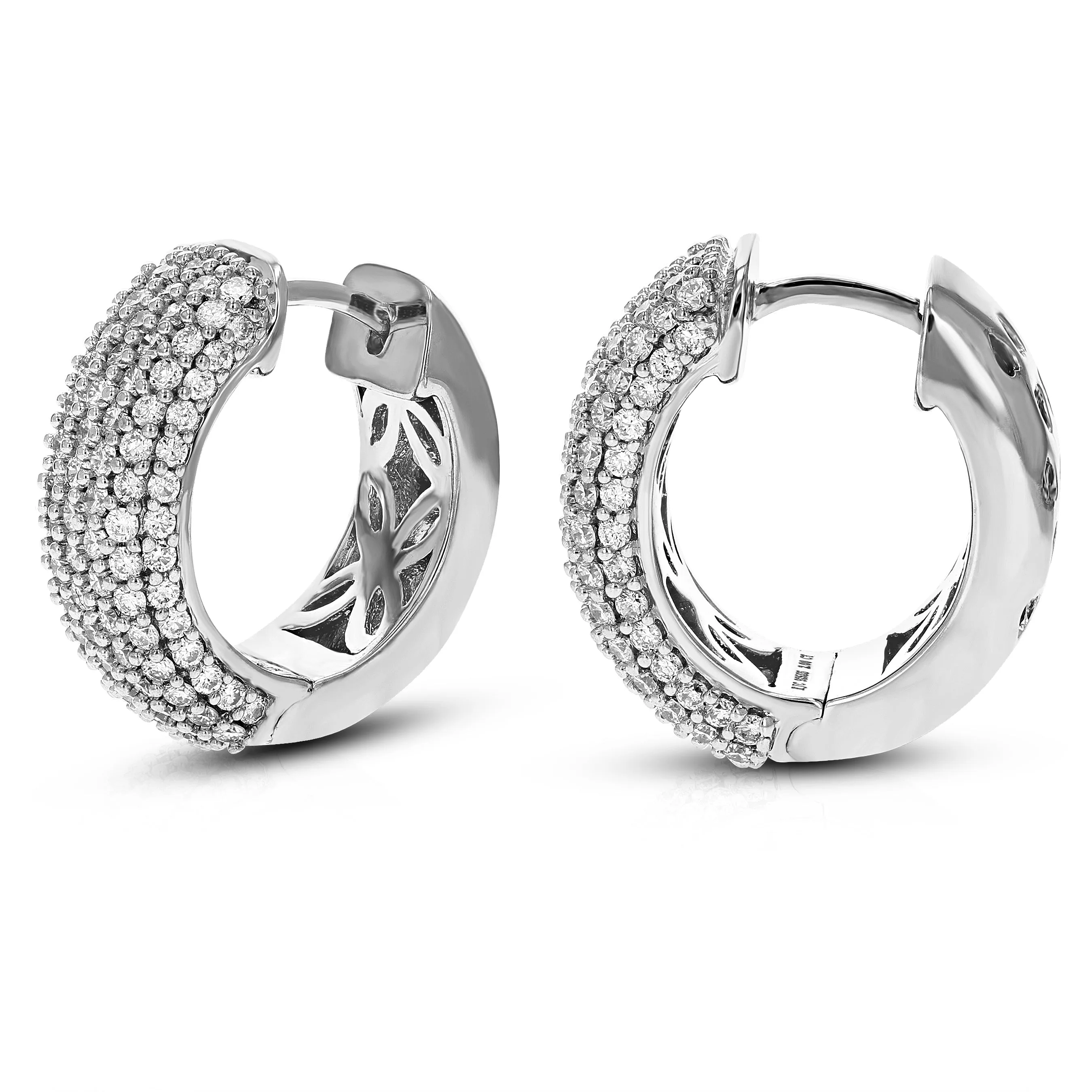 2 cttw Lab Grown Round Diamond Hoop Earrings in Sterling Silver