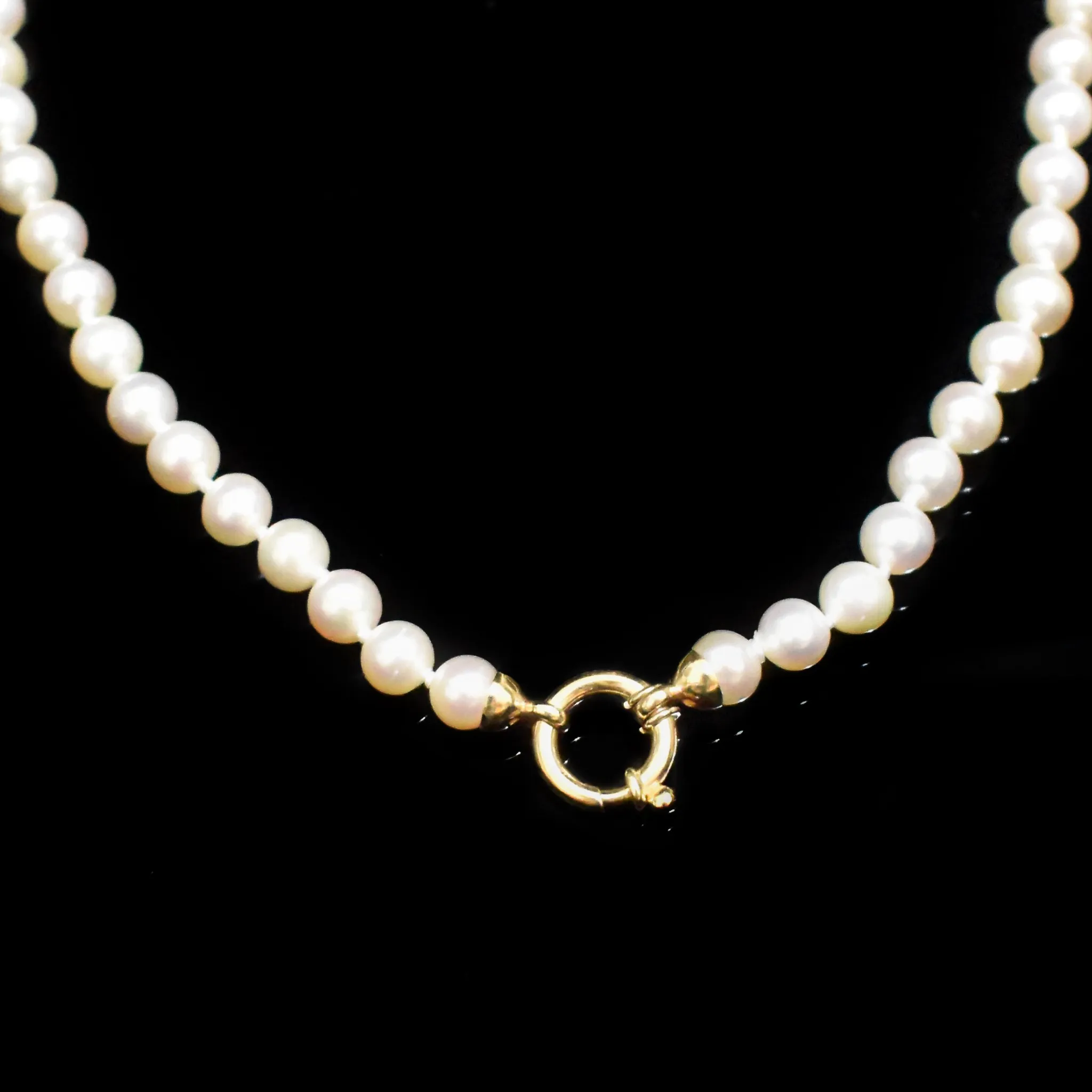 7.5mm Pearl Necklace With Nautical Clasp