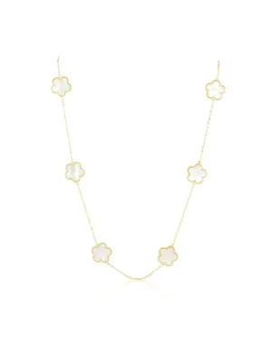 Adeline Clover Necklace, Mother of Pearl