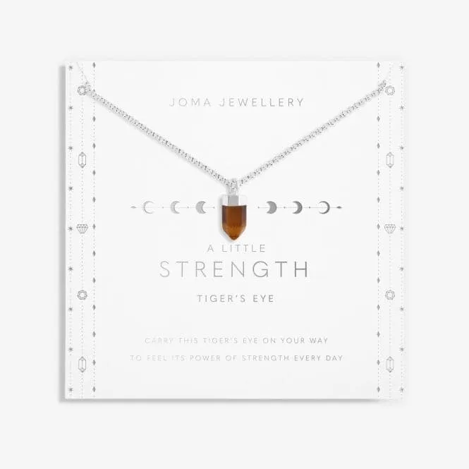 Affirmation Crystal Strength Tiger's Eye Silver 46cm   5cm Necklace 6149