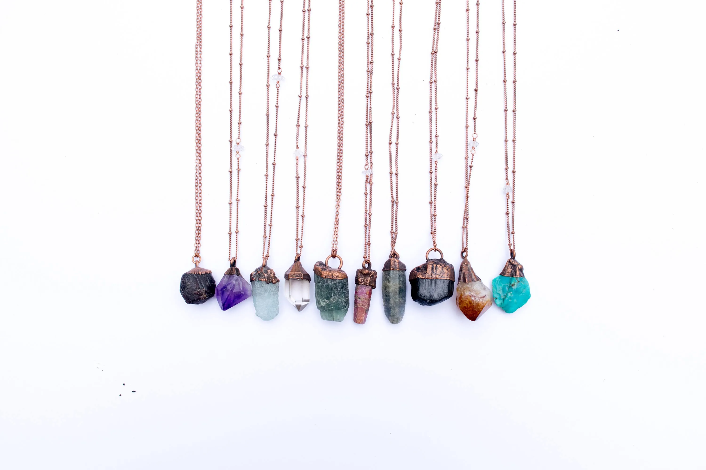 Amethyst crystal necklace | Raw amethyst pendant