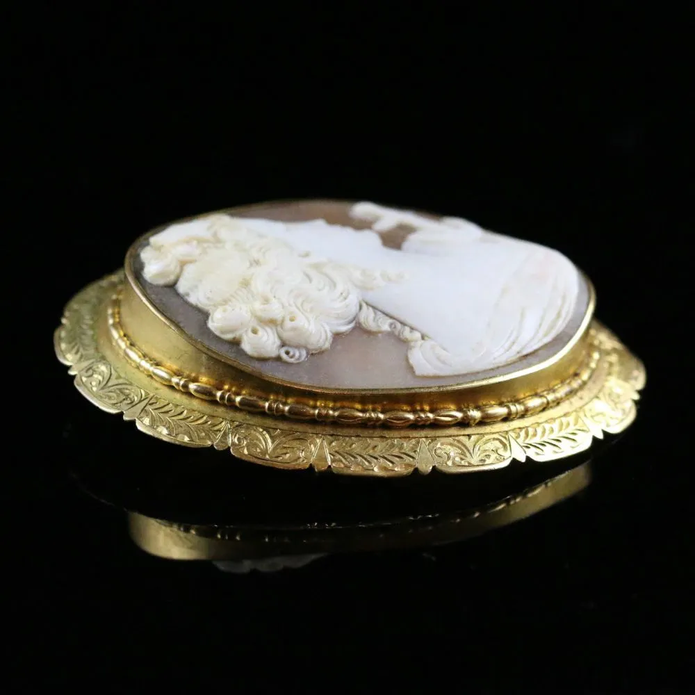 Antique Cameo Brooch Gold Victorian Circa 1860