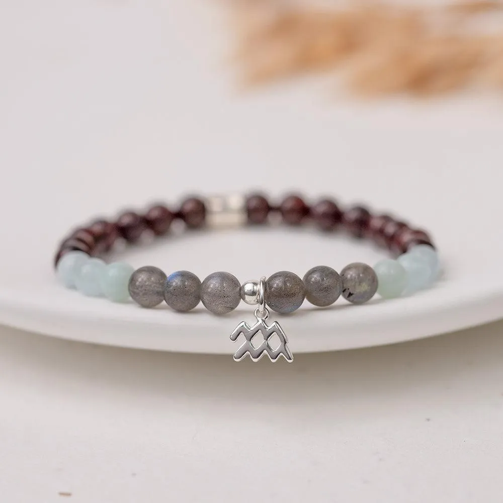 Aquarius Birthstone Gemstone Bracelet