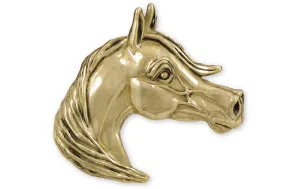 Arabian Horse Brooch Pin 14k Gold Vermeil Handmade Arabian Horse Jewelry  ARB1-BRVM