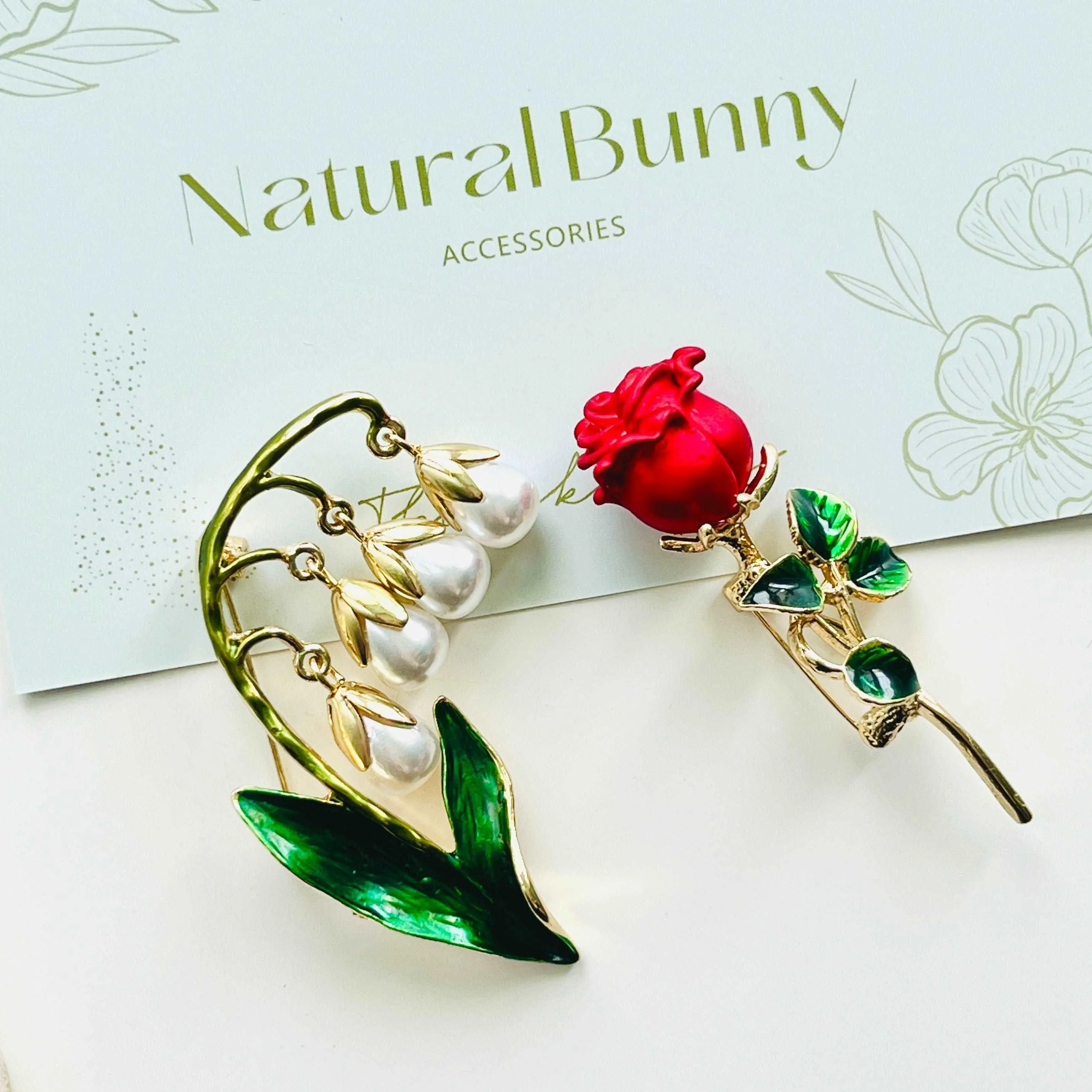 Beautiful Red Rose Brooch