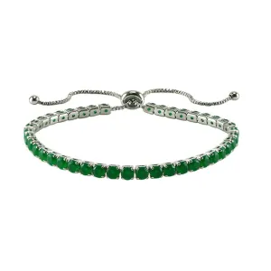 Beth Emerald Jade Green CZ Bolo Bracelet | 10ct