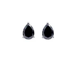 Black Diamond Pear Earrings