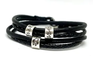 Black Multi Leather - Double Wrap Bracelet