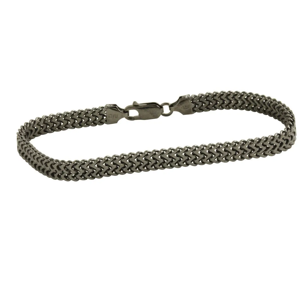 Blackened Silver Rail Bracelet for Him