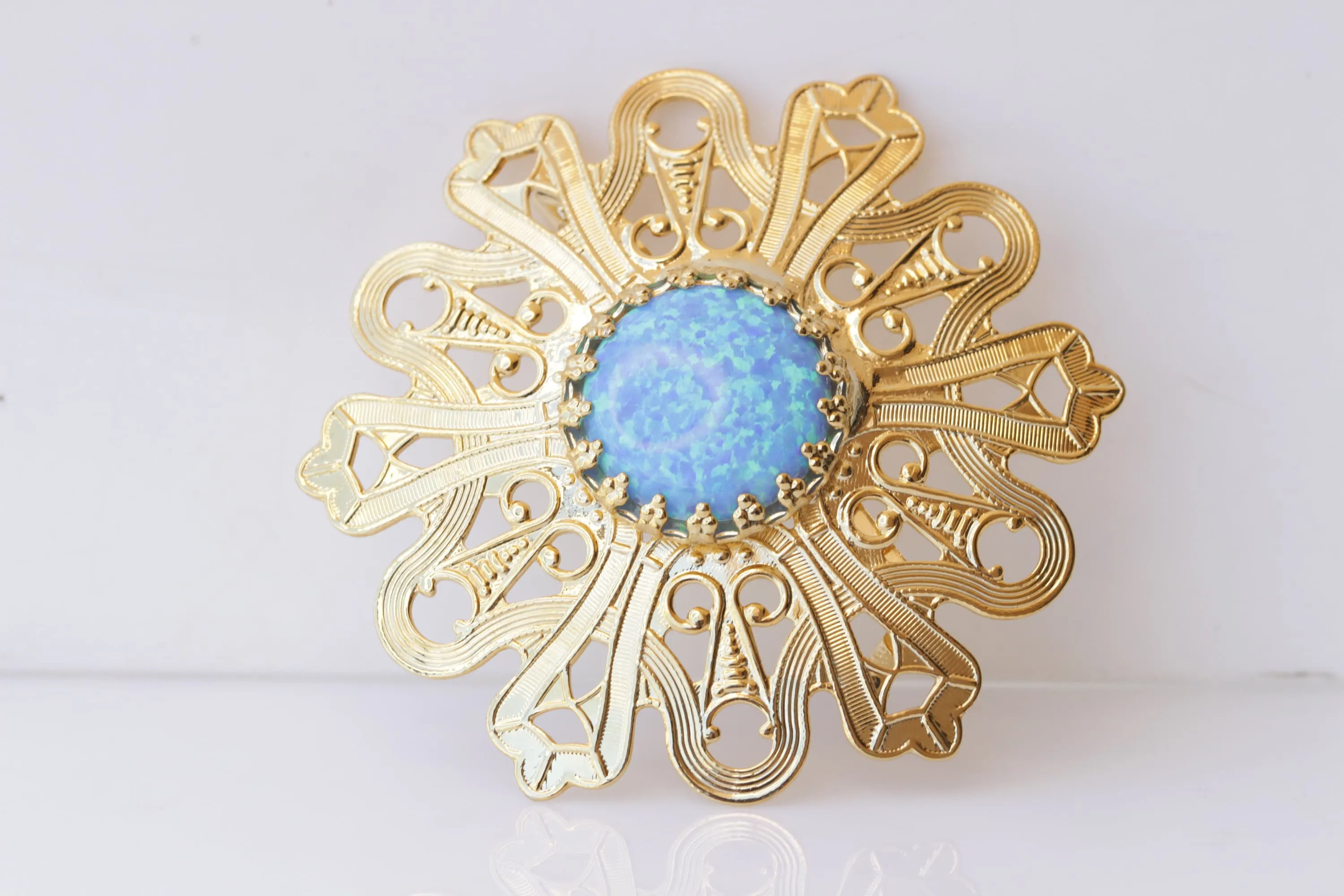 BLUE OPAL BROOCH