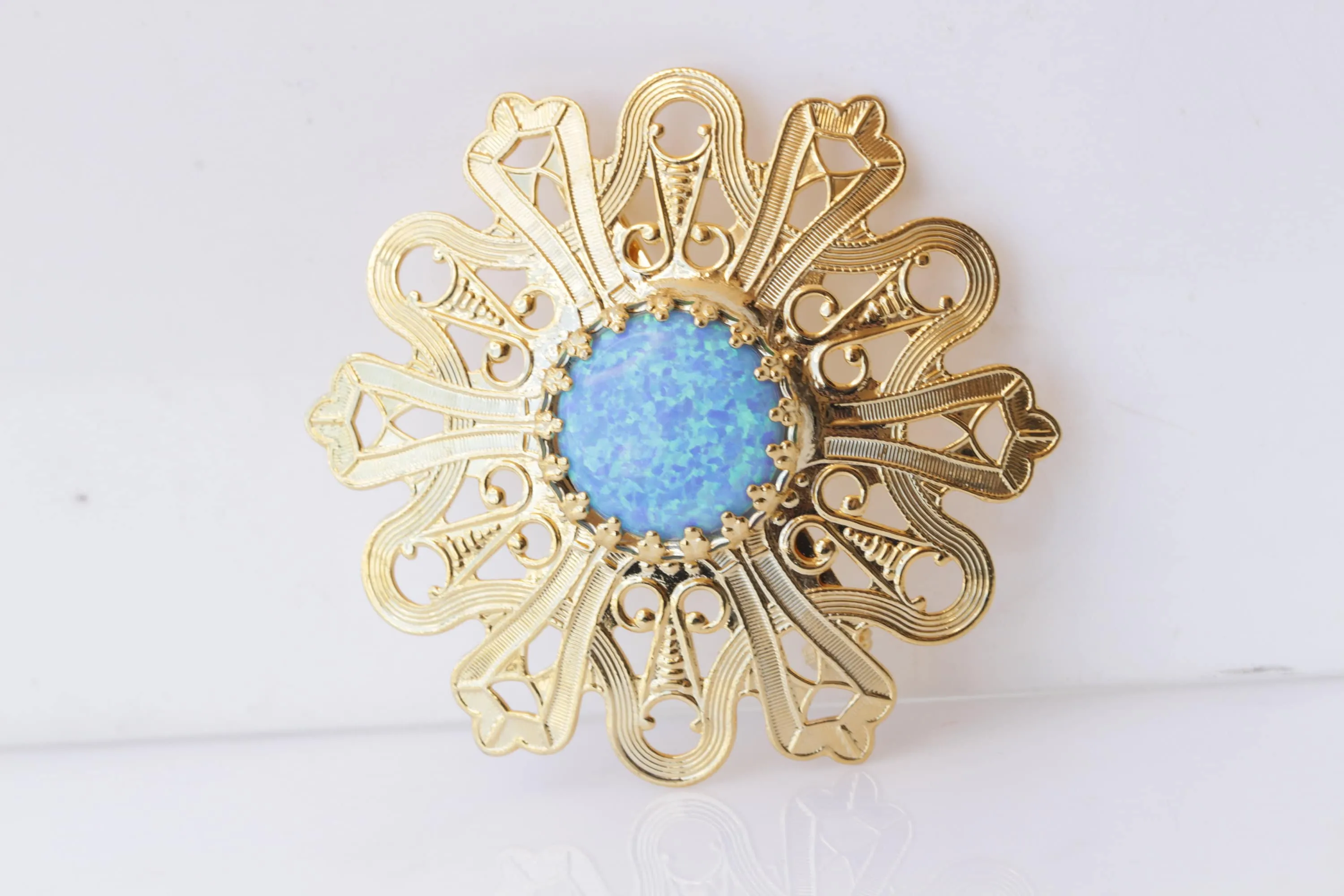 BLUE OPAL BROOCH