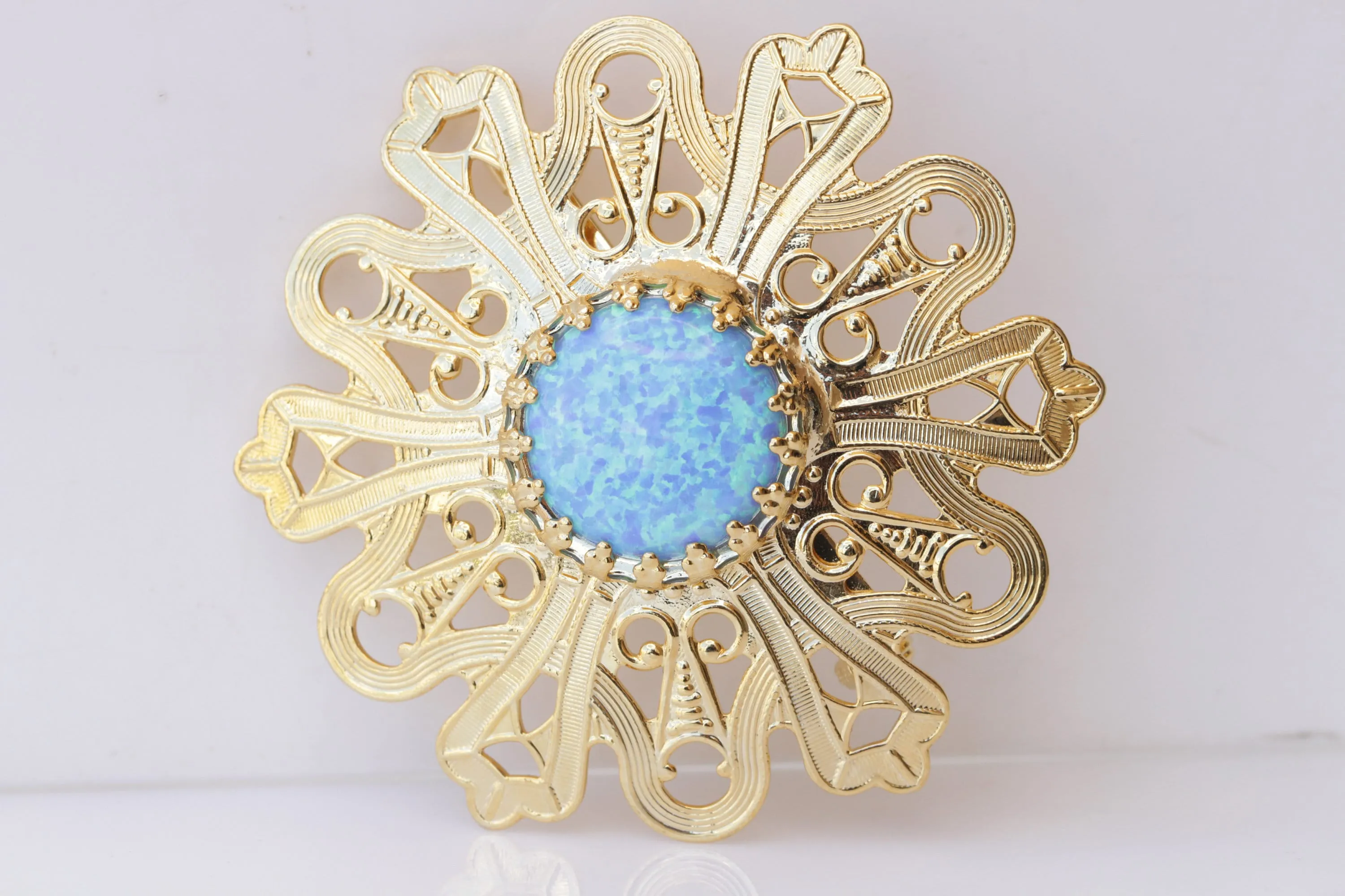 BLUE OPAL BROOCH