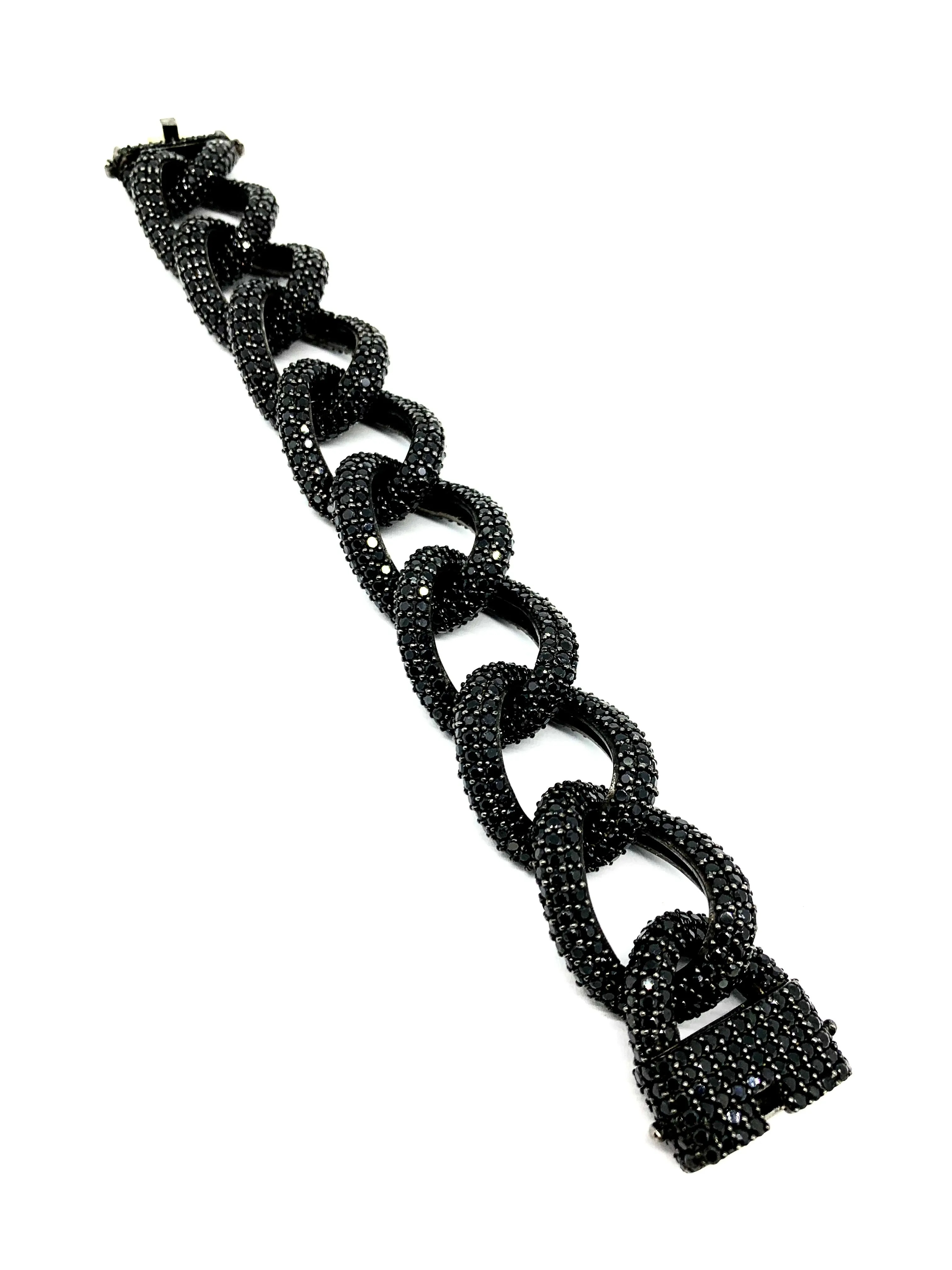 Bold ,Tailored , the Perfect Luscious Black Spinel link Bracelet