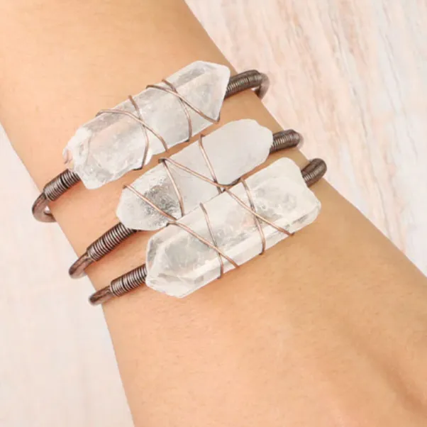 Bracelet- Clear Quartz Wire Wrap