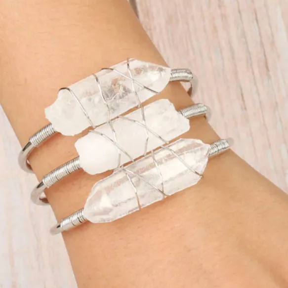 Bracelet- Clear Quartz Wire Wrap