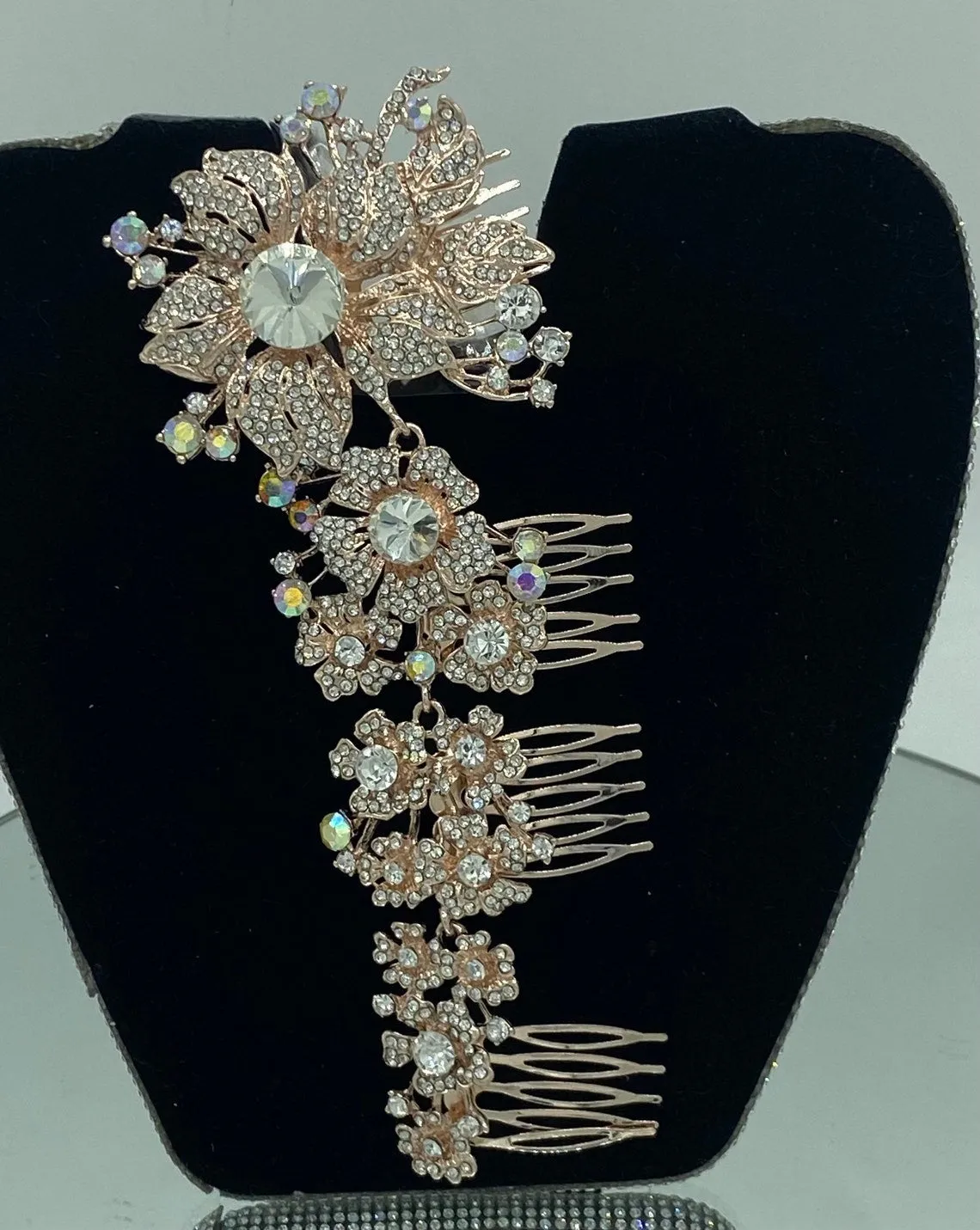 Brooch Extra Large Hair Flower Pin Rhinestone BR-006