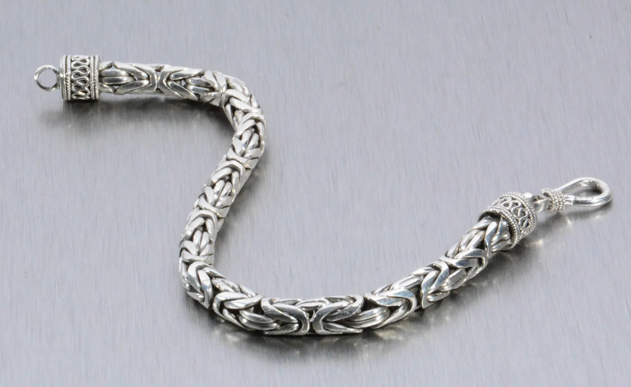 Byzantine Balinese Bracelet, 925 Sterling Silver