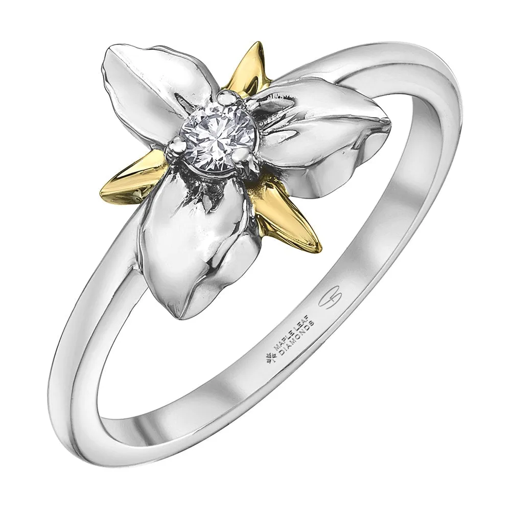 Canadian Diamond Ontario Trillium Flower Ring