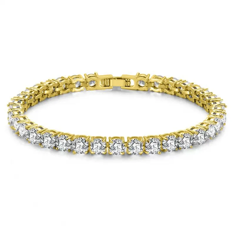 Carla 5mm Round CZ Gold Tennis Bracelet