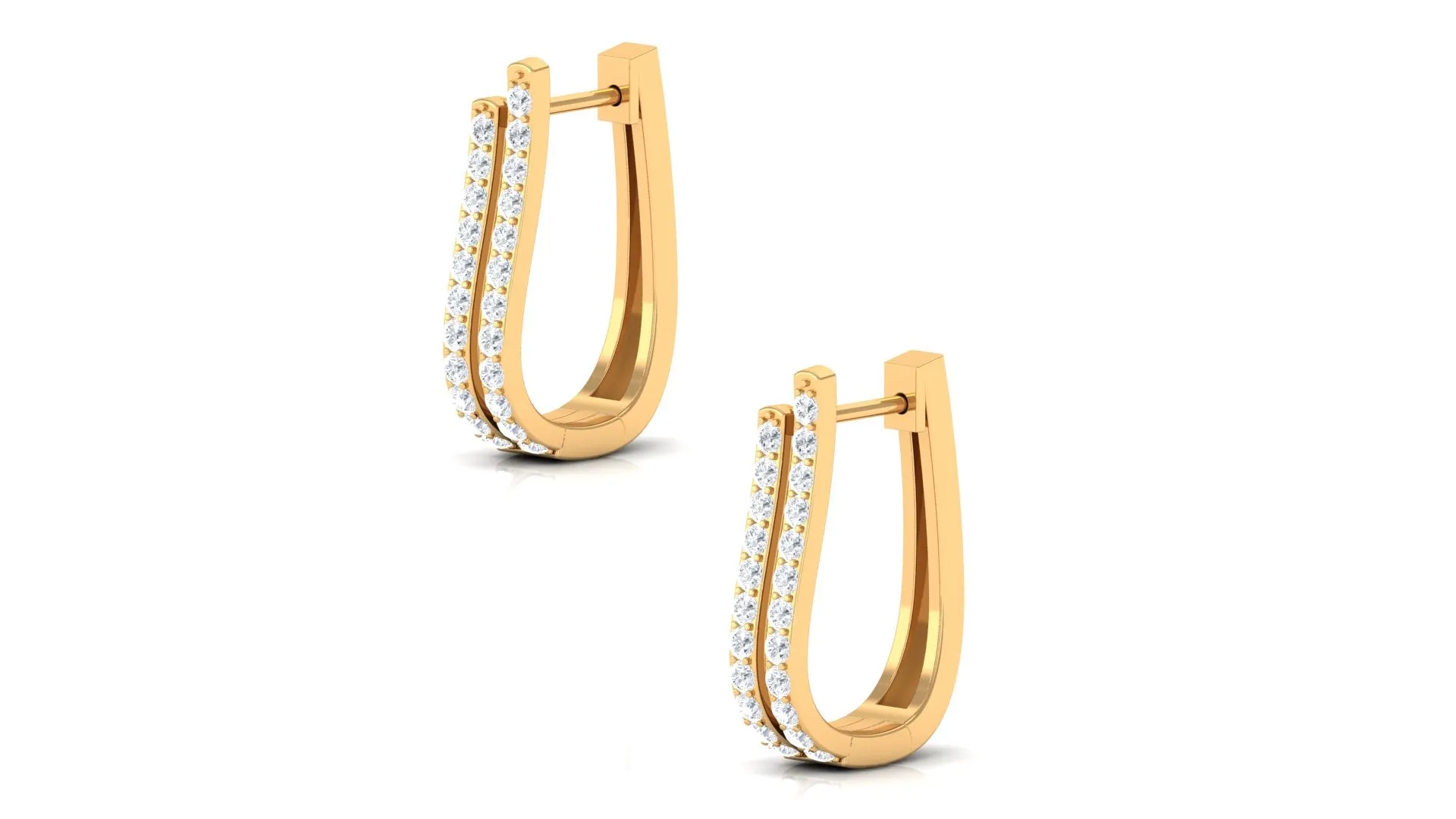 Certified Real Diamond J Hoop Earrings