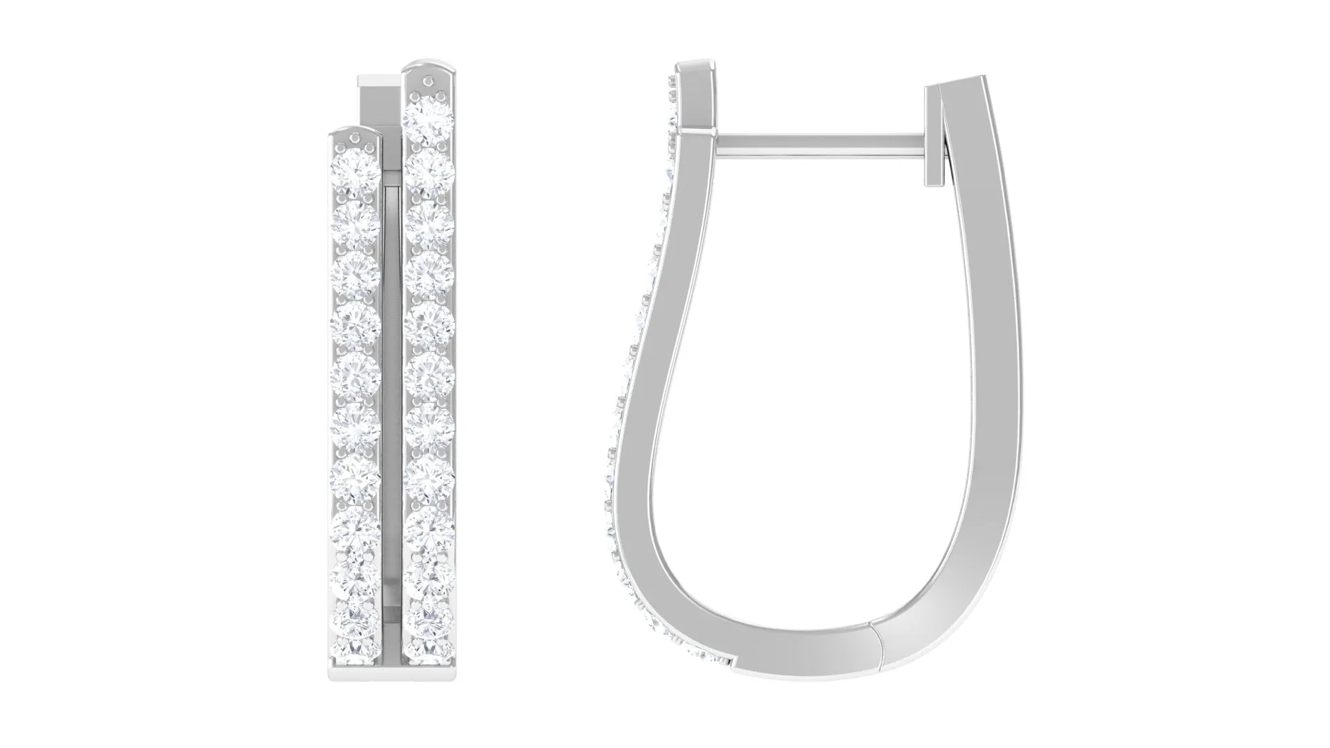 Certified Real Diamond J Hoop Earrings