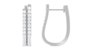 Certified Real Diamond J Hoop Earrings