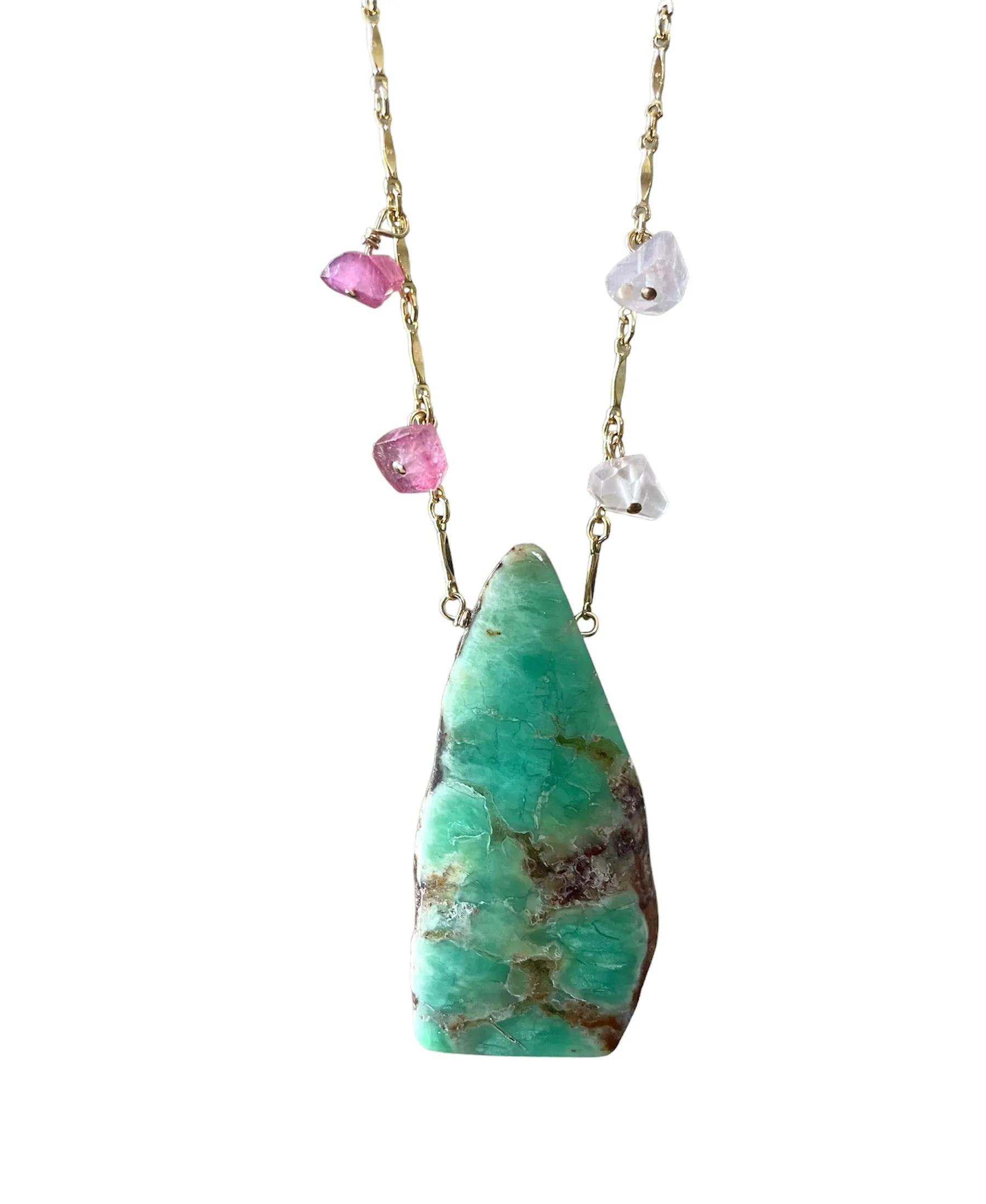 Chrysoprase Statement Pendant Necklace