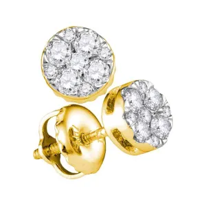 Circle Pave Diamond Earrings .25cttw 14K Yellow Gold