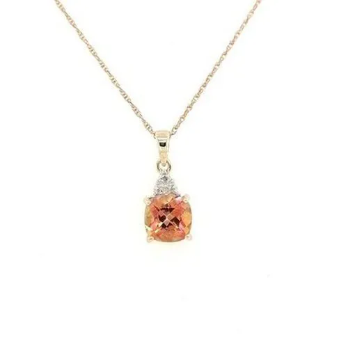 Citrine & CZ 9ct Pendant