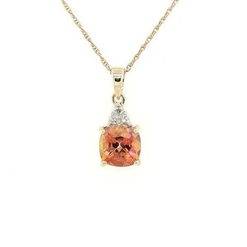 Citrine & CZ 9ct Pendant